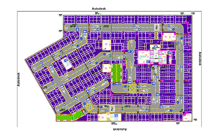 廣東地下停車場(chǎng)CAD平面圖設(shè)計(jì)